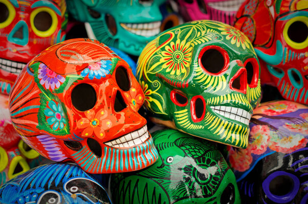 Decorated colorful skulls 