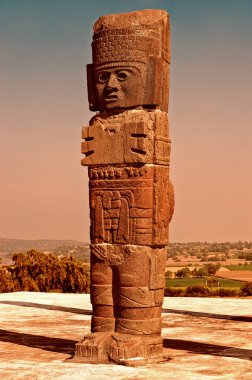 Atlantean figure in Tula. Mexico clipart