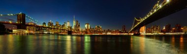 Manhattan ve Brooklyn'den Brooklyn köprüler 