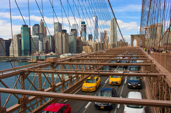 New York City, USA - October 12, 2016: Brooklyn Bridge in New York. USA