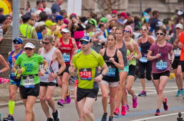 Boston'da yıllık marathon  