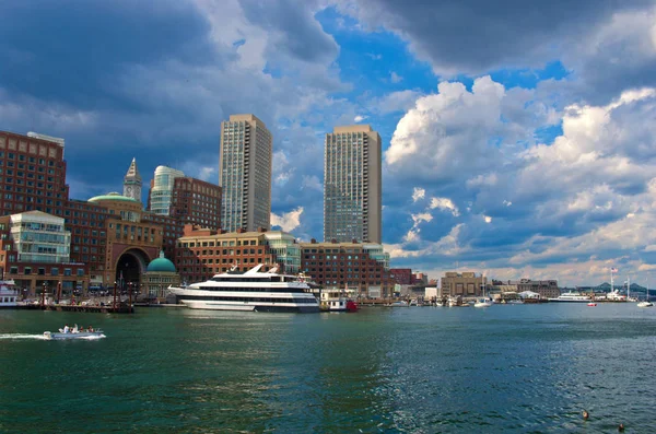 Financial District and Harbor in Boston — Stock Photo, Image