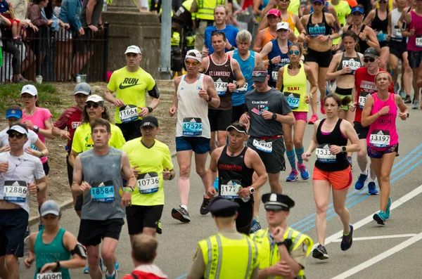Щорічний марафон в Бостоні — стокове фото