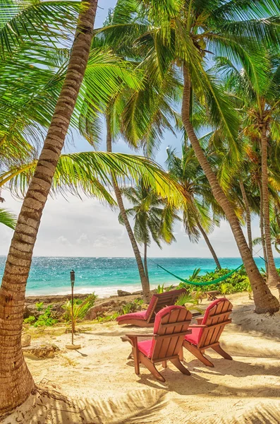 Chaises sur la plage tropicale — Photo