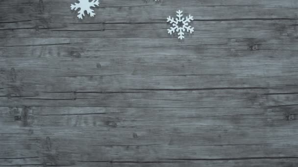 Decorazione natalizia con fiocchi di neve cadenti, Stop motion — Video Stock