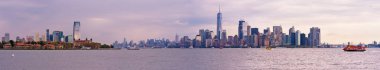 Ellis Adası ve özgürlük Manhattan skyline panorama, New York City
