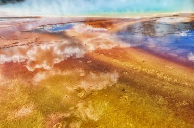 Yellowstone Ulusal Park.Usa içinde Grand Prizmatik baharda görünümünü