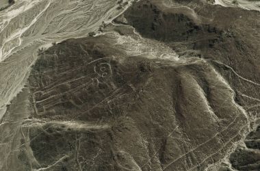 Nazca Çölü'nde astronot Geoglyph. UNESCO Dünya Mirası Site - Peru, Güney Amerika