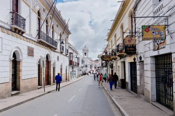 Sucre Bolivia Marzo 2015 Calle Sucre Capital Bolivia — Foto de Stock