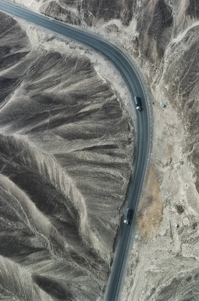 Auto Běh Přes Poušť Nasca Peru — Stock fotografie