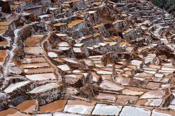 Kilátás Sós Tavak Maras Cuzco Peru — Stock Fotó