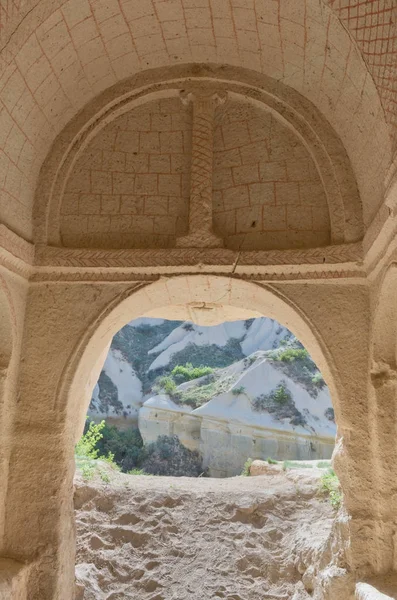 Cappadocia Turchia Aprile 2016 Interno Della Chiesa Rupestre Meskendir Con — Foto Stock