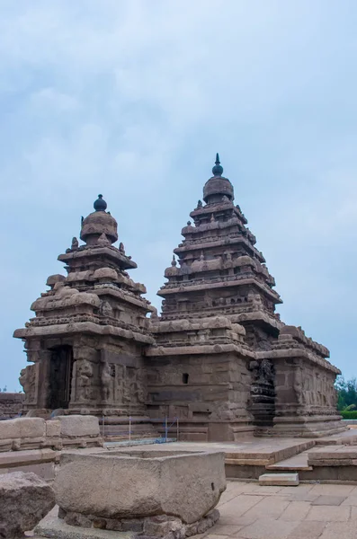 Kysttempel Mamallapuram Tamil Nadu Indien - Stock-foto