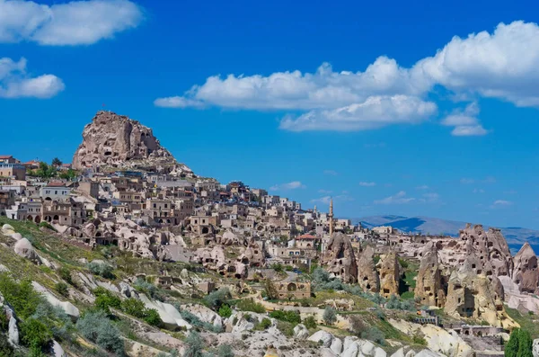 Görünüm Uçhisar Kalesi Kapadokya Türkiye — Stok fotoğraf