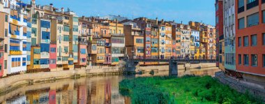 Girona, Spain. - July 25, 2014: View of historical jewish quarter in Girona, Spain. clipart