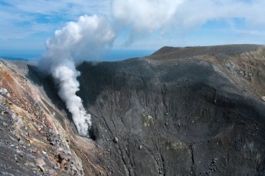 Ebeko volkan, Paramushir Adası, Kuril Adaları, Rusya Federasyonu