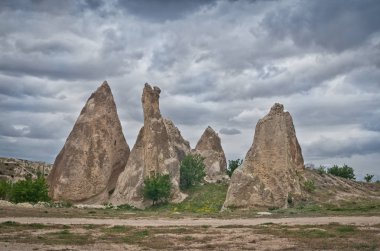 Türkiye 'nin Kapadokya kentindeki dağ manzarası