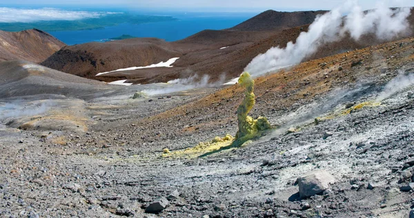 Ebeko Volcano Paramushir Island Kurilerna Ryssland — Stockfoto