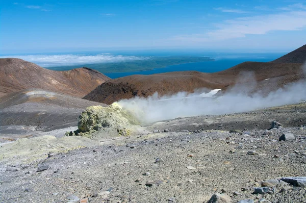 Ebeko Volcano Paramushir Island Kurilerna Ryssland — Stockfoto