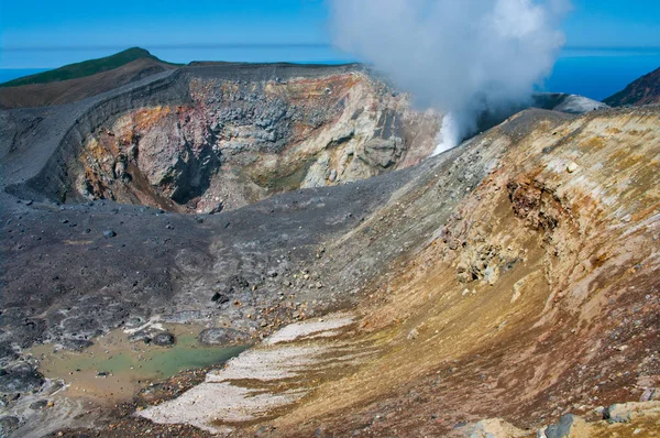 Volcán Ebeko Isla Paramushir Islas Kuriles Rusia — Foto de Stock