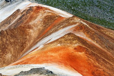 Rusya 'nın Kuril Adaları, Paramushir Adası' ndaki dağ manzarası. Karpinsky Grubu.