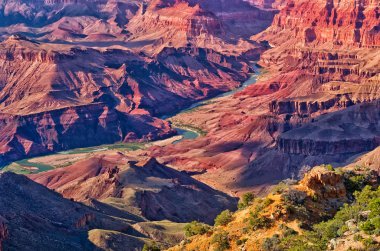  Büyük Kanyon Colorado Nehri, ABD ile çöl görünümü noktadan peyzaj