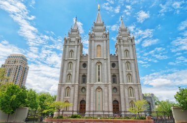 Salt Lake City, Amerika Birleşik Devletleri - 19 Mayıs 2017: Tuz Gölü Tapınağı bir Tapınağı, Church of İsa İsa of Latter-day Saints (Lds kilise) Salt Lake City, Utah, ABD olduğunu