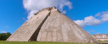 Pyramid of the Magician in Uxmal , ancient Maya city. Yucatan, Mexico clipart