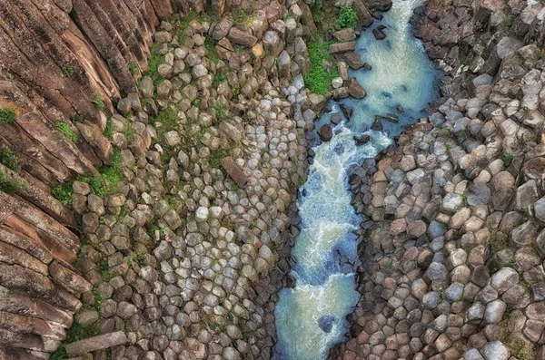 圣玛利亚里格拉的玄武岩 Huasca Ocampo Mexic峡谷玄武岩高柱 — 图库照片