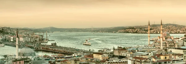 Istanbul Turquia Abril 2016 Imagem Panorâmica Istambul Com Ponte Galata — Fotografia de Stock
