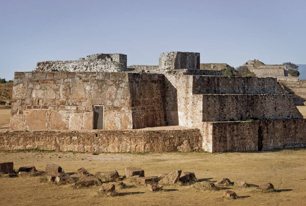 Astronomical Observatory. Ruins of of Monte Alban  pre-Columbian archaeological site - Oaxaca, Mexico