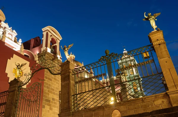 Cattedrale Puebla Notte Puebla Messico — Foto Stock