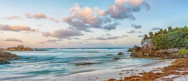 Panoramautsikt Över Landskapet Karibiska Havet Vid Soluppgången — Stockfoto