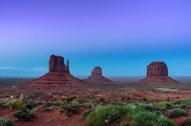 Monument valley, Navajo kabile park, ABD gece görünümü.