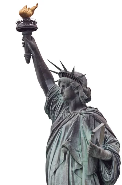 Vrijheidsbeeld New York Geïsoleerd Witte Achtergrond — Stockfoto