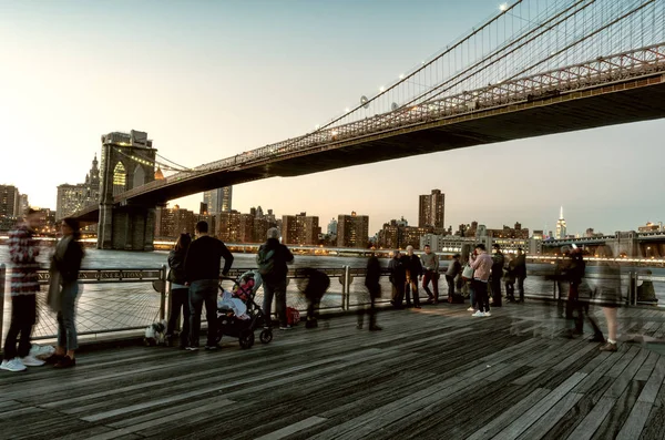 New York City Usa October 2016 View Famous Brooklyn Bridge — Stock Photo, Image