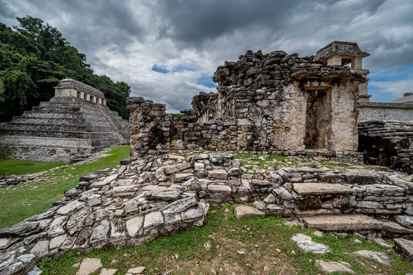 Άποψη Του Αρχαιολογικού Χώρου Palenque Μεξικό — Φωτογραφία Αρχείου