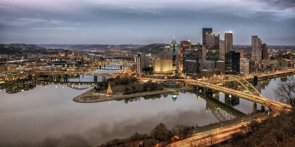 Noční Pohled Pittsburgh Pittsburgh Pennsylvania Usa — Stock fotografie