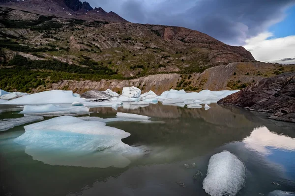 Ghiacciaio Grigio Nel Ghiacciaio Della Patagonia Meridionale Cile — Foto Stock