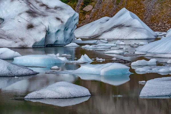 Icebergs Frente Geleira Cinza Campo Gelo Sul Patagônia Chile — Fotografia de Stock