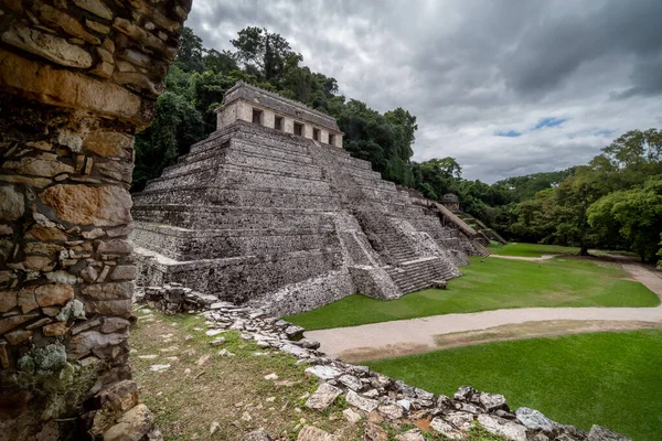 Vista Del Sitio Arqueológico Palenque México — Foto de Stock