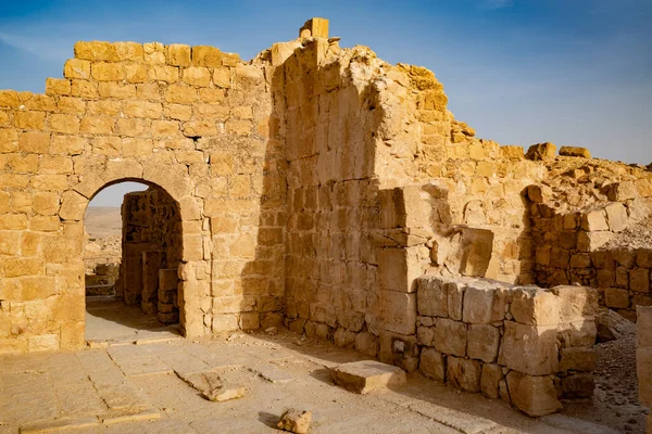 シヴタ Shivta はイスラエルのネゲヴ砂漠にある古代都市 2005年6月にユネスコの世界遺産に登録された — ストック写真