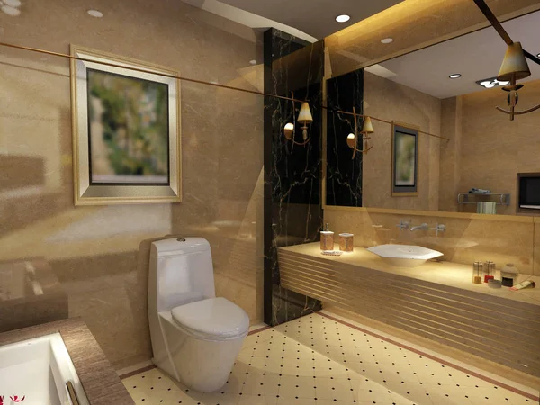 Rendering Cuarto de baño interior — Foto de Stock