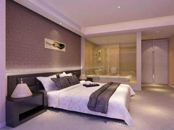 Rendering bed room — Stock Photo, Image