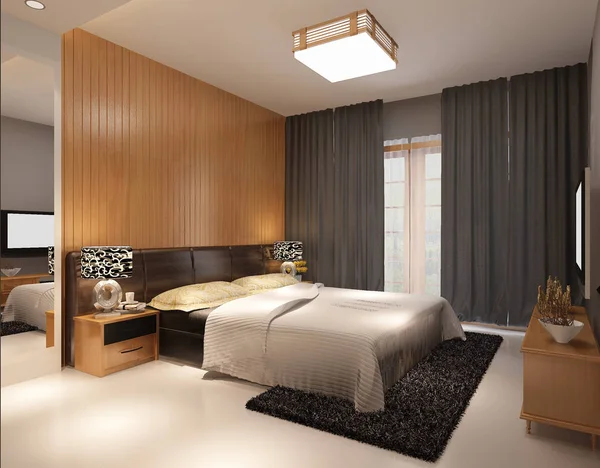 Rendering bed room — Stock Photo, Image