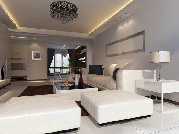 Home interior 3D renderização — Fotografia de Stock