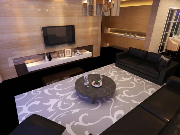 Inicio interior 3D renderizado — Foto de Stock