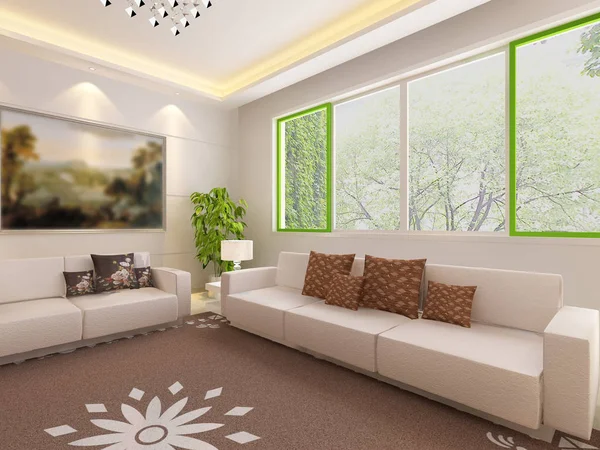 Home interior 3d rendering — Stock Photo, Image