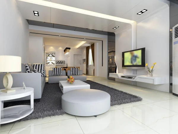 Home interior 3D renderização — Fotografia de Stock