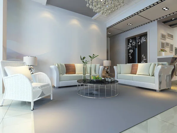 Home interior 3D renderização — Fotografia de Stock